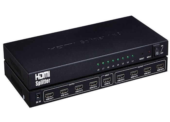 1進8出HDMI分配器（1080P輸入輸出）